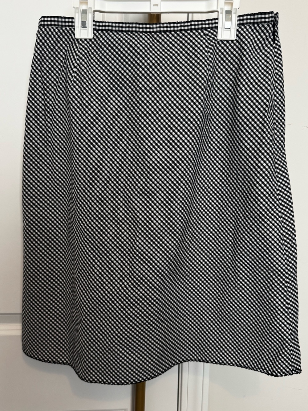 Liz Claiborne Black and White Gingham Check A-Line Skirt